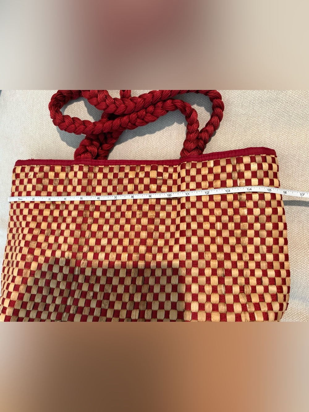 The Sak Red and Tan Woven Tote - Picture 8 of 10